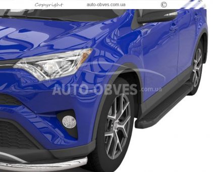 Боковые подножки Toyota Rav4 2016-2019 - style: BMW, цвет: черный фото 4