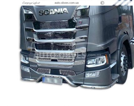 Защита переднего бампера для Scania S - доп услуга: установка диодов - тип: v3 фото 5