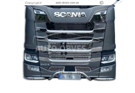 Защита переднего бампера для Scania S - доп услуга: установка диодов - тип: v3 фото 7