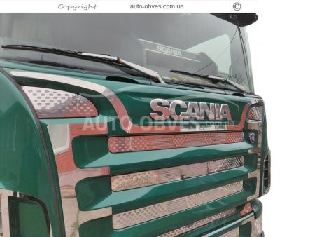 Накладки на верхню частину капоту Scania 2004-2010 фото 3