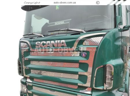 Накладки на верхню частину капоту Scania 2004-2010 фото 4