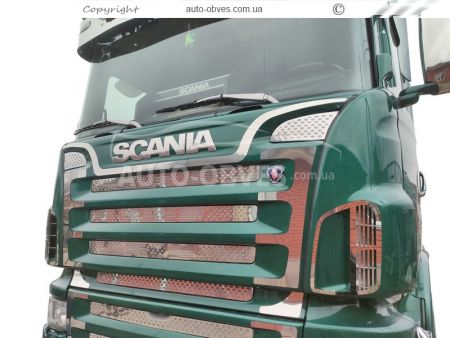 Накладки на верхню частину капоту Scania 2004-2010 фото 1