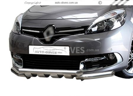 Захист бампера Renault Scenic III 2009-2015 - тип: модельний, з пластинами фото 0