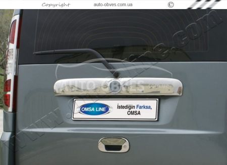 Накладка над номер на крышку багажника Fiat Doblo нержавейка фото 3