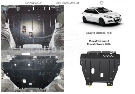 Защита двигателя Renault Fluence  2012-... модиф. V-2,0 i; 1,5 TDCI; фото 0