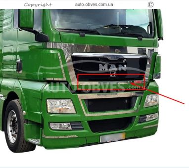 Trim on the lower part of the bonnet grille MAN TGX 1 pc фото 1