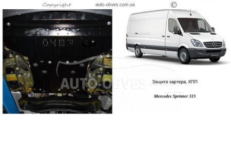 Engine protection Mercedes Sprinter 2013-2018 mod. V-all okrim 4x4 фото 0
