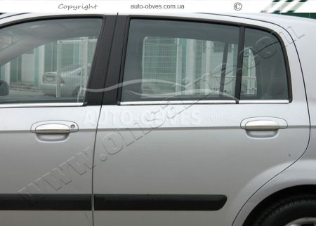 Хром окантовка стекол Hyundai Getz нержавейка 6 шт фото 2