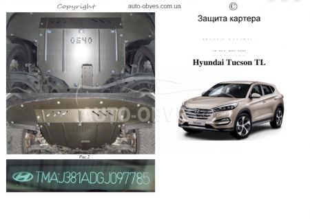 Engine protection Hyundai Tucson TL 2015-... mod. V-2.0i; 1.7CRDI; 2.0CRDI фото 0