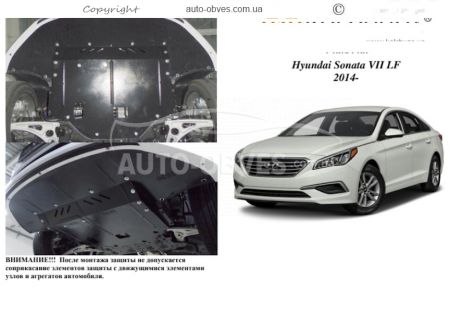 Engine protection Hyundai Sonata LF 2014-... mod. V-1.6; 2.0;2.4; Manual transmission, automatic transmission, Hybrid cannot be installed фото 0