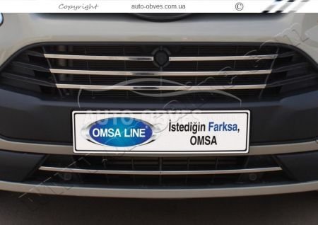 Grille covers Ford Custom stainless steel 5 elements фото 2
