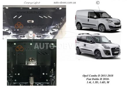 Engine protection Fiat Doblo II generation 2010-2022 mod. V-all фото 0