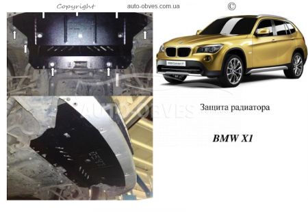Защита радиатора BMW X1 E84 2009-2015 модиф. V-2,0D АКПП, 4х4 фото 0