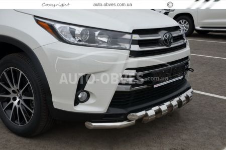 Защита бампера Toyota Highlander 2017-2020 - тип: модельная, с пластинами фото 2