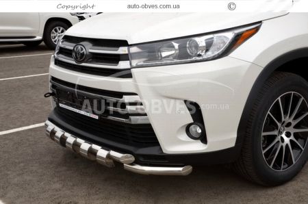 Защита бампера Toyota Highlander 2017-2020 - тип: модельная, с пластинами фото 3
