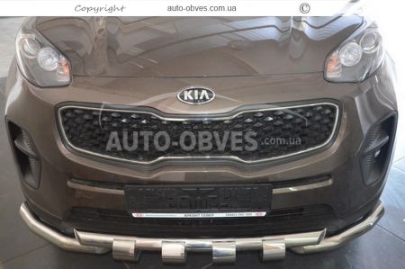 Bumper protection Kia Sportage 2019-2021 - type: model, with plates фото 2