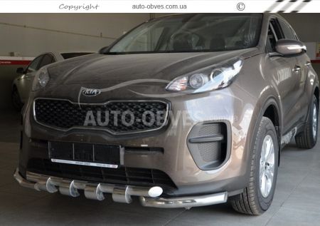 Защита бампера Kia Sportage 2019-2021 - тип: модельная, с пластинами фото 1