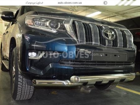 Захист бампера Toyota Prado 150 2018-2023 - тип: модельний, з пластинами фото 2