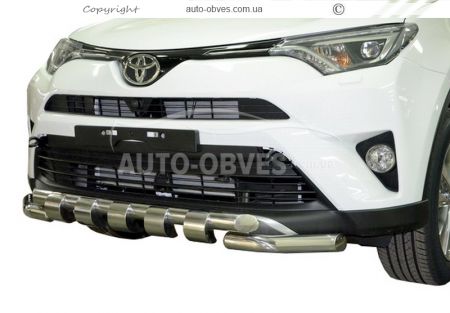 Защита бампера Toyota Rav4 2016-2019 - тип: модельная, с пластинами фото 0