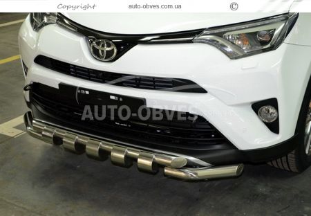 Защита бампера Toyota Rav4 2016-2019 - тип: модельная, с пластинами фото 3