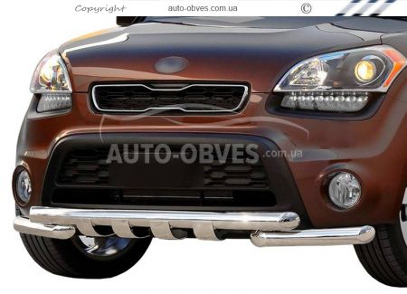 Защита бампера Kia Soul 2009-2014 - тип: модельная, с пластинами фото 0