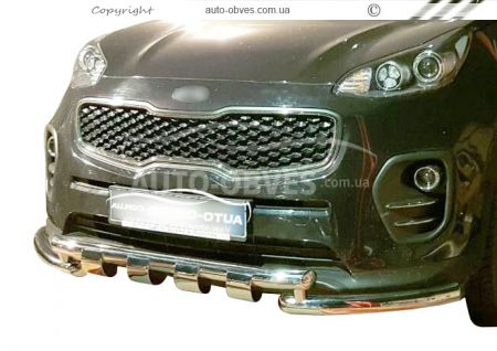 Захист бампера Kia Sportage 2019-2021 - тип: модельний, з пластинами фото 0
