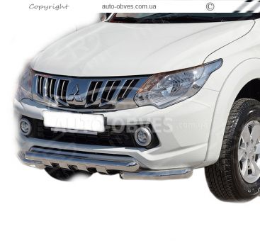 Защита бампера Mitsubishi L200 2015-2018 - тип: модельная, с пластинами фото 0