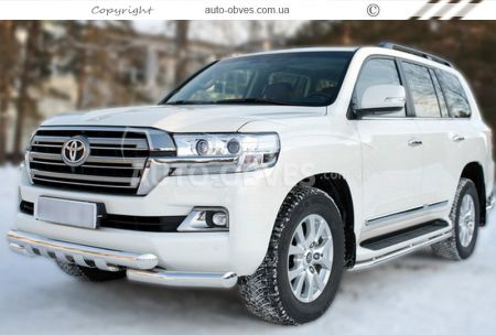 Захист бампера Toyota Land Cruiser 200 2016-2021 - тип: модельний, з пластинами фото 3