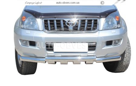 Захист бампера Toyota Prado 120 2003-2008 - тип: модельний, з пластинами фото 0