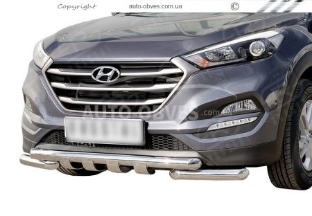 Захист бампера Hyundai Tucson 2019-2021 - тип: модельний, з пластинами фото 0