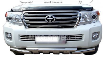 Bumper protection Toyota Land Cruiser 200 2007-2016 - type: model with plates фото 1