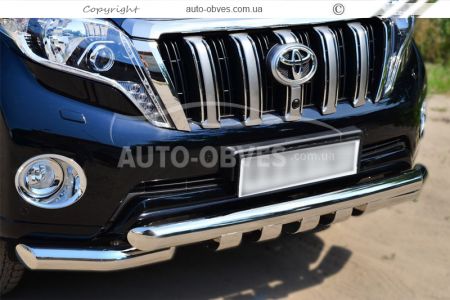 Защита бампера Toyota Prado 150 2014-2018 - тип: модельная с пластинами фото 4