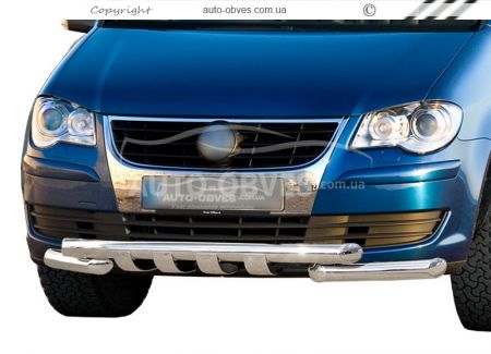 Захист бампера Volkswagen Touran 2003-2010 - тип: модельний, з пластинами фото 0