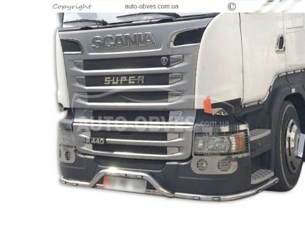 Защита переднего бампера Scania - доп услуга: установка диодов - тип: v2 фото 1
