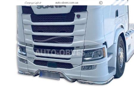 Защита переднего бампера для Scania S - доп услуга: установка диодов - тип: v3 фото 3