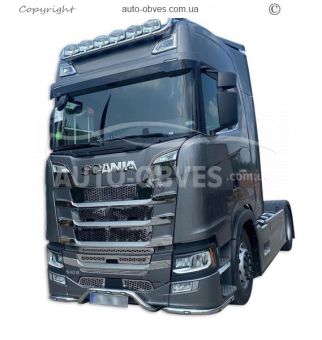 Защита переднего бампера для Scania S - доп услуга: установка диодов - тип: v3 фото 2