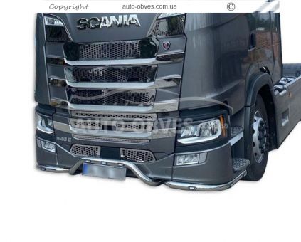 Защита переднего бампера для Scania S - доп услуга: установка диодов - тип: v3 фото 1