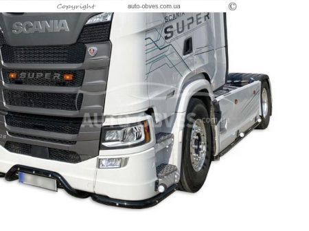 Защита переднего бампера Scania euro 6 - цвет: черный - тип: v4 фото 2