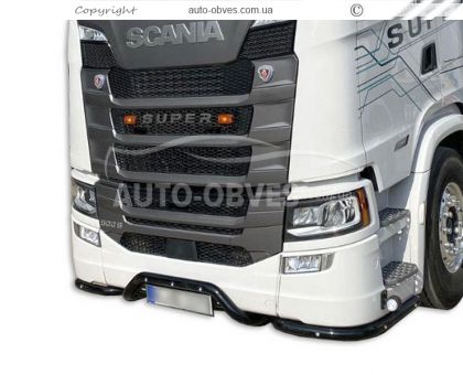 Защита переднего бампера Scania euro 6 - цвет: черный - тип: v4 фото 0