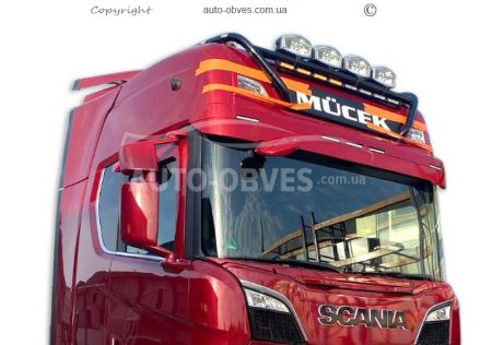 Держатель под фары Scania - тип: нержавейка или крашеный в черный цвет фото 2