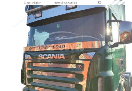 Дефлектор капоту мухобійка балкон Scania 2004-2016 - з будь - яким написом по центру фото 4
