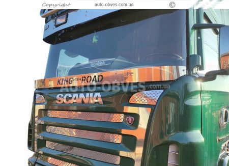 Дефлектор капоту мухобійка балкон Scania 2004-2016 - з будь - яким написом по центру фото 6