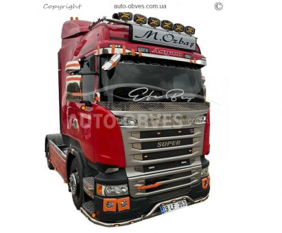 Накладки на повітрезабірник на решітці Scania R, G 500 2010-2016 - тип: штамповка 3D фото 12