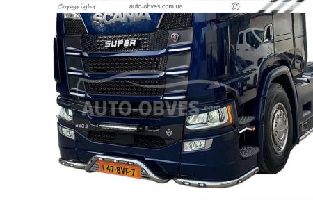 Защита переднего бампера Scania S - доп услуга: установка диодов фото 0