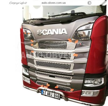 Накладки в решітку сітки Scania S 2016-... - тип: штамповка 3D фото 8