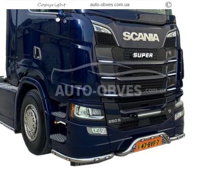 Защита переднего бампера Scania S - доп услуга: установка диодов фото 2