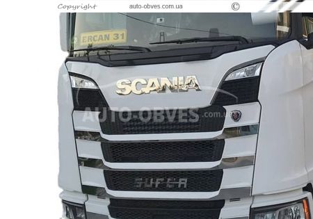 Накладки на решітку вузькі полоски Scania S, R euro 6 2016-... фото 14