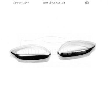 Covers for mirrors Skoda Fabia 2014-2021 - type: 2 pcs stainless steel with cutout фото 1