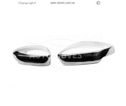 Covers for mirrors Skoda Fabia 2014-2021 - type: 2 pcs stainless steel with cutout фото 0
