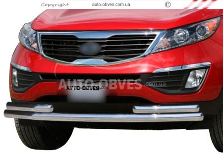 Front arch Kia Sportage 2010-2015 - type: with additional pipes фото 0